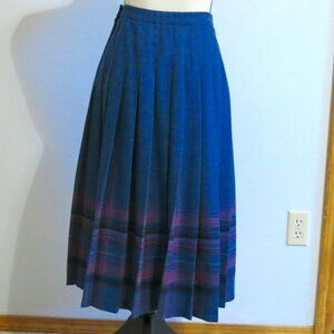 Pendleton flannel midi skirt side button size 6 petite blue pink